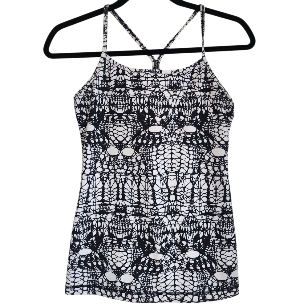 Lululemon Black & White Patterned Tank Top – Size 6